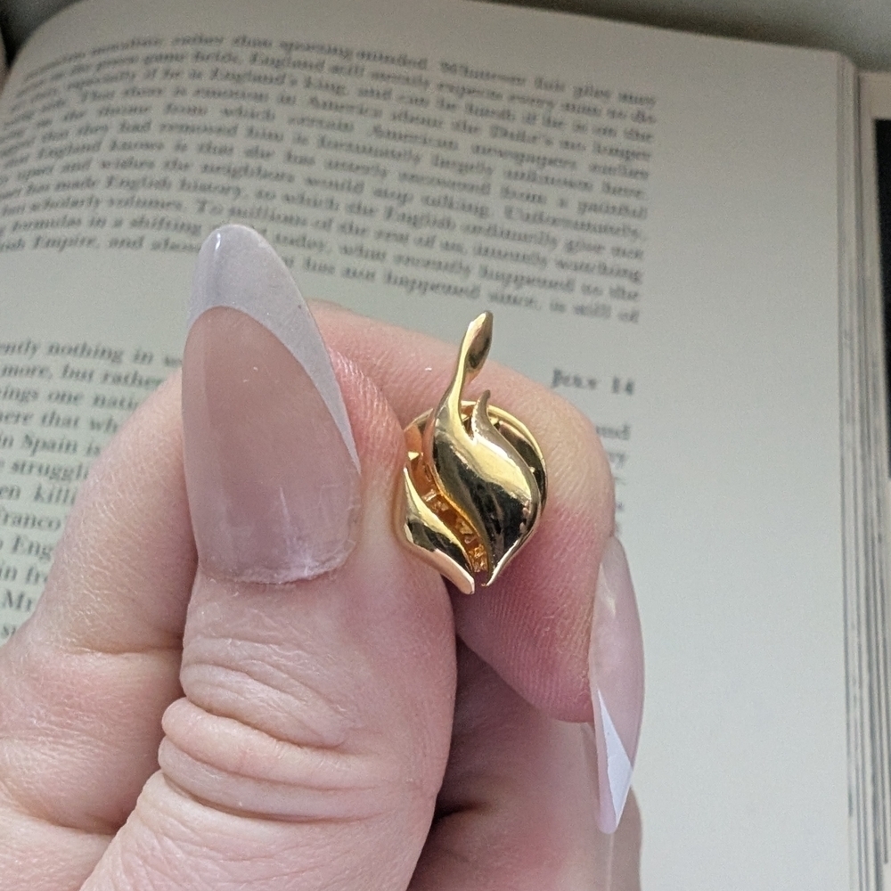 Olympic Flame Goldtone Pin